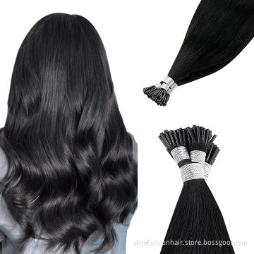 No any split ends stick Remy human hair extensions pre bonded I tip Hair Extension double drawn Stick I tip Hair Extension